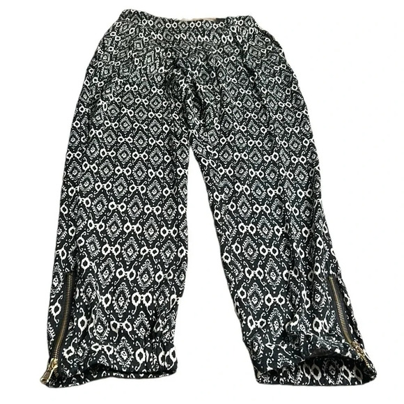 Dex  Y2K pull on harem print pants,Small,NWT. boho,balloon pants,xtra pleat,zip - Picture 1 of 11